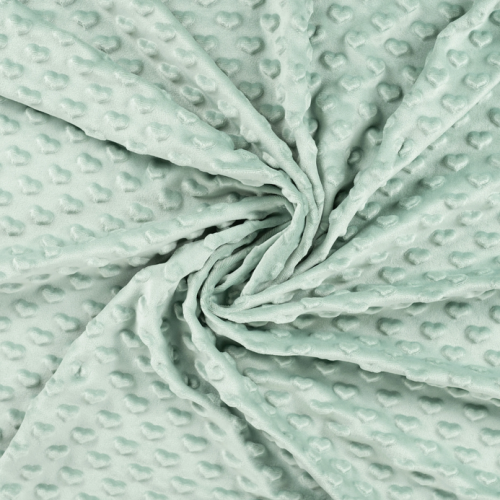 Minky Fleece "Herz" dusty mint